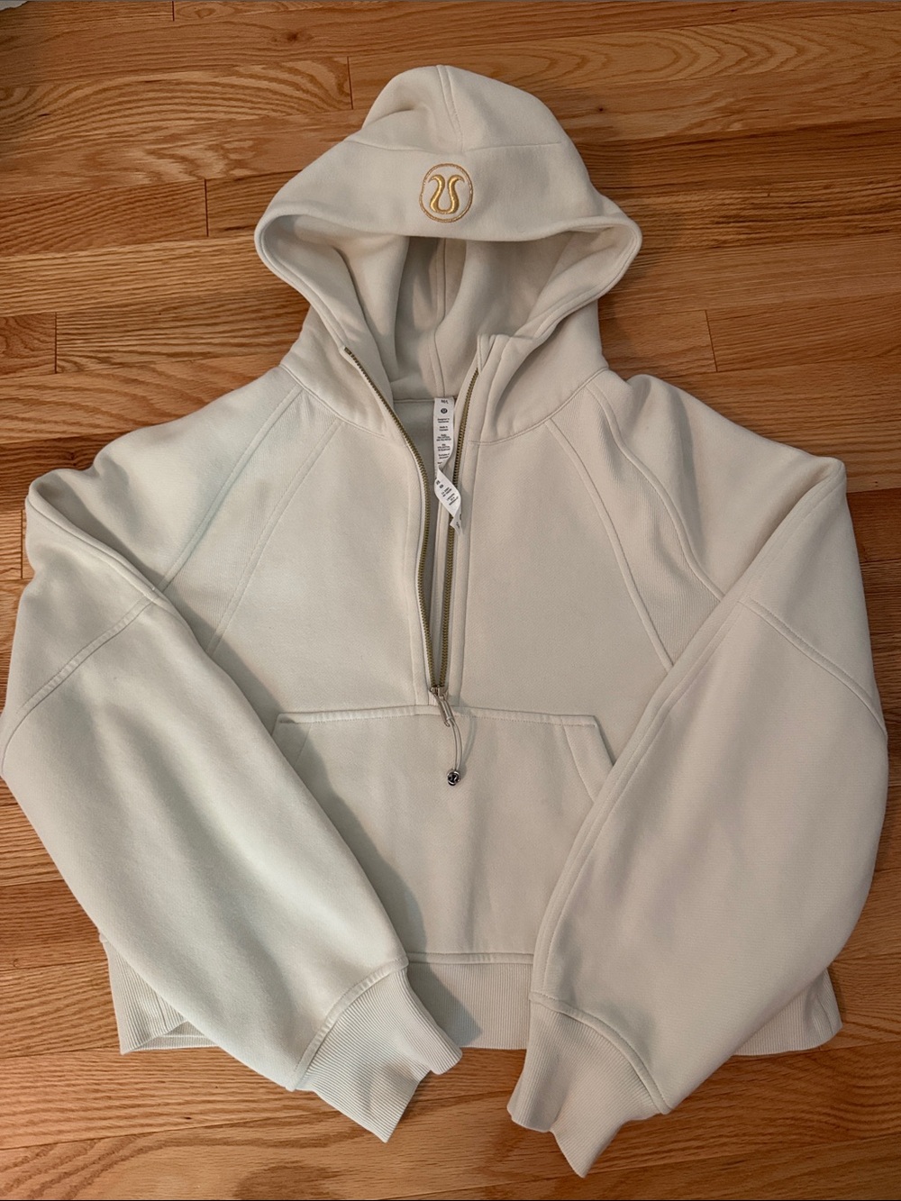 lululemon athletica Cream Half-Zip Hoodie with Front Pocket